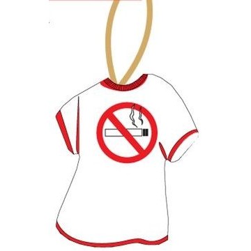 No Smoking Sign T-Shirt Promotional Ornament w/ Black Back (4 Square Inch)