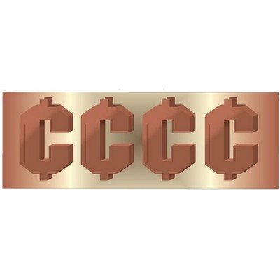 Cent Sign Panoramic Badge w/ Bar Pin (1.625"x4.625")