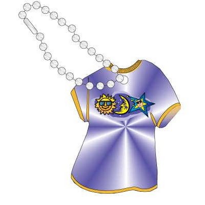 Sun And Moon Promotional T Shirt Key Chain w/ Black Back (4 Square Inch)