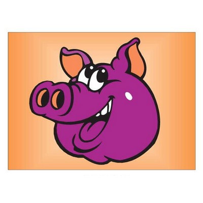 Pig Rectangle Badge w/Bar Pin (2½"x3½")