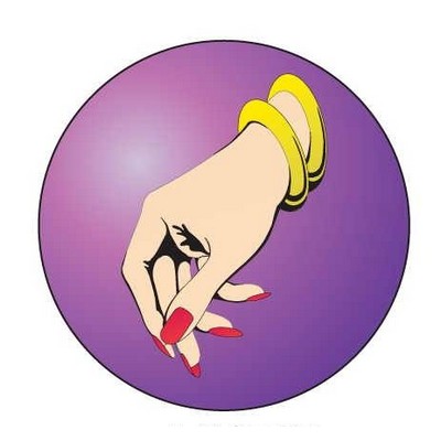 Manicured Hand Round Metal Photo Magnet (2 1/2")