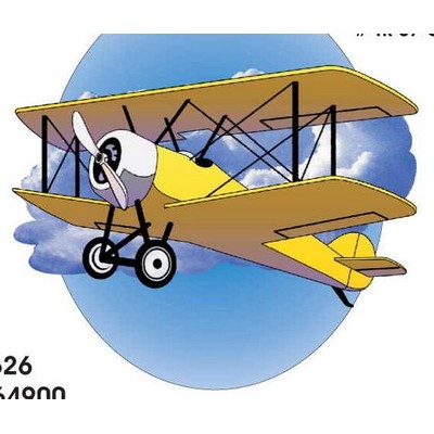 Yellow Bi-Plane Acrylic Coaster w/Felt Back