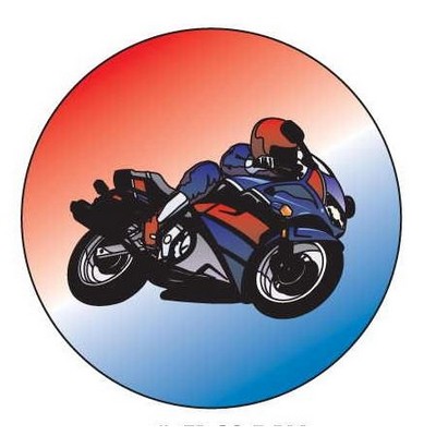 Import Motorcycle Round Metal Photo Magnet (2 1/2")