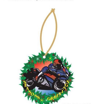 Import Motorcycle Executive Wreath Ornament w/ Mirrored Back (8 Square Inch)