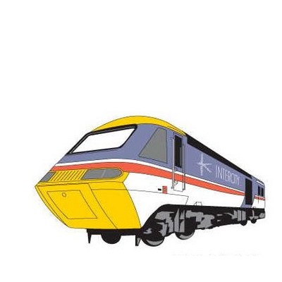 Modern Train Promotional Magnet w/ Strip Magnet (8 Square Inch)