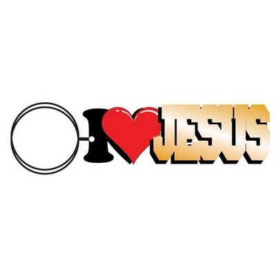 I Love Jesus Executive Keychain w/Mirrored Back (3 Square Inch)