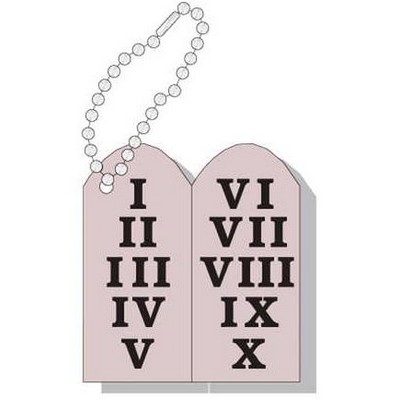 10 Commandments Promotional Key Chain w/ Black Back (8 Square Inch)