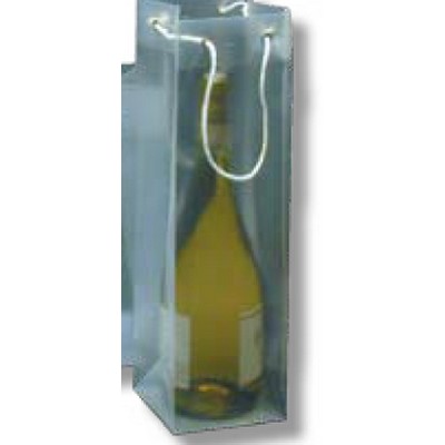 Clear/ Frosted Wine Bottle Gift Bag (4"x14"x4")