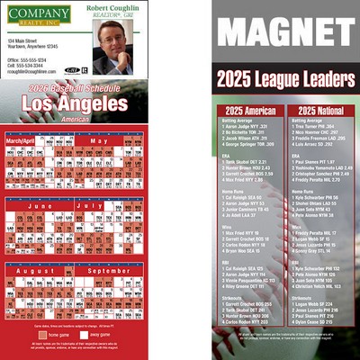 Los Angeles (America) Pro Baseball Schedule Magnet (3 1/2"x8 1/2")