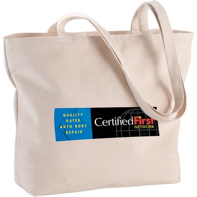 Zippered 10oz Cotton Canvas Shopper Tote