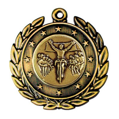 Stock Star Wreath 2" Medal- Bicycling