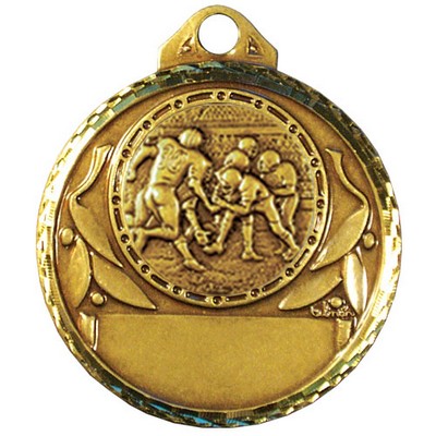 Stock Diamond Struck 2" Medal- Football