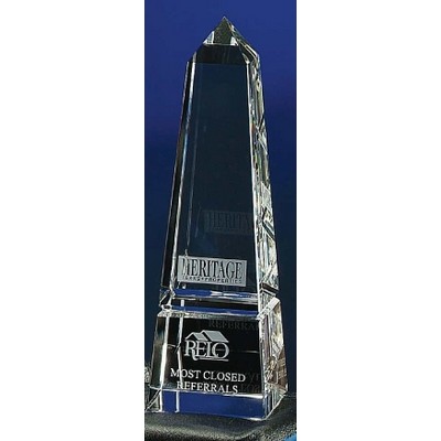 Grooved Obelisk Optic Crystal Award (2½"x 8")
