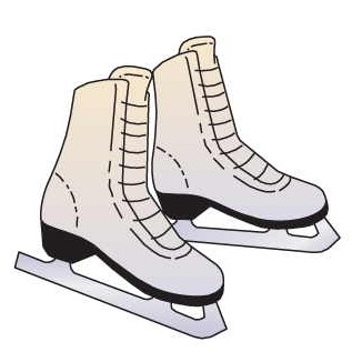 Ice Skates Promotional Key Chain w/ Black Back (10 Square Inch)
