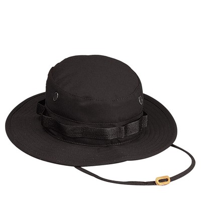 100% Cotton Ripstop Black Boonie Hat
