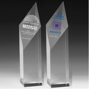 Screen Printed Acrylic Diamond Obelisk Award (9"x 2"x 2")