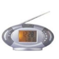 Black/White Football Shape Digital FM Radio w/Clock