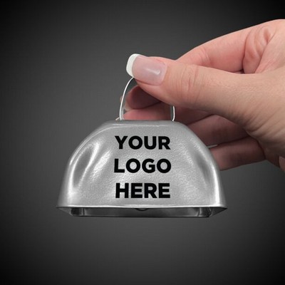 3" Pad Printed Silver Metal Cowbell