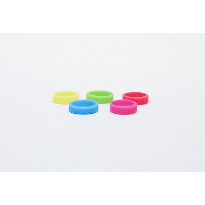 6 mm Wide Solid Color Debossed Silicone Ring