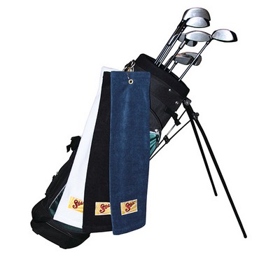 Microfiber Scrubber Golf Towel - Trifold Hook & Grommet (Embroidered)