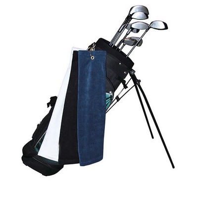 Microfiber Scrubber Golf Towel - Trifold Hook & Grommet (Printed)