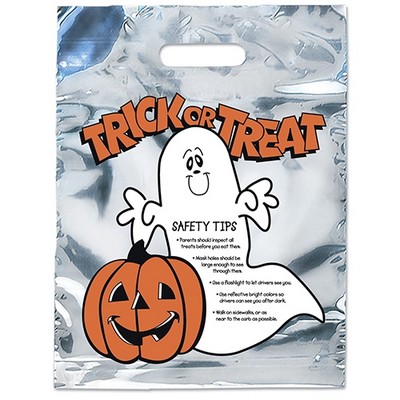 Ghost - Sliver Reflective Halloween Bag - Flexo Ink Print (11" x 15")