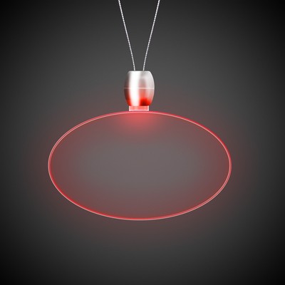 24" Red Oval Light-Up Pendant Necklace(Pad Print)