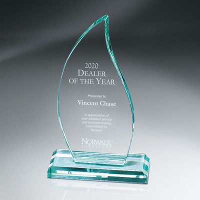 Premium Jade Glass Flame on Base (Small)