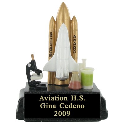 5 ¾" Science Award Scholastic Trophy w/Black Plate