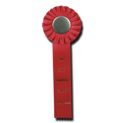 Value Line Rosette Ribbon w/ 1 Streamer (3 1/2"x10")
