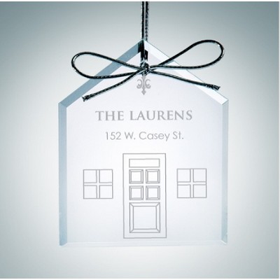 Premium House Shape Clear Glass Ornament
