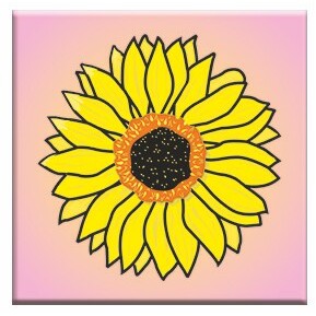 Sunflower Metal Photo Magnet (2 1/5" Square)