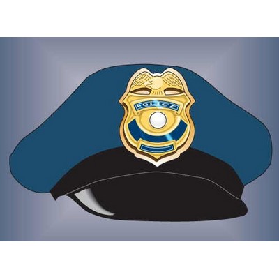 Police Cap Metal Photo Magnet (2 1/2"x2 1/2")