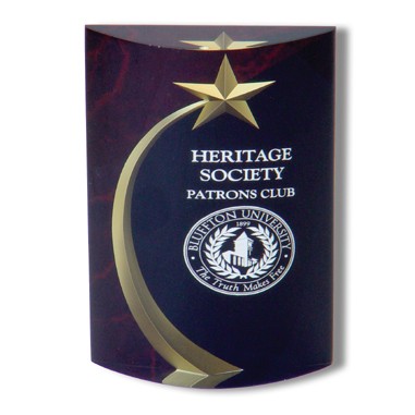 7.75" RED MARBLE TROPHY( engraved )