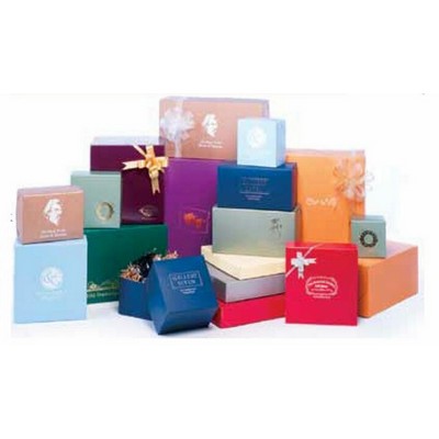 Gloss Colors on White 2 Piece Lock Corner Box (12"x12"x3")