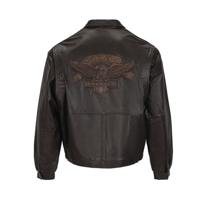Embossed Lined Leather Jacket