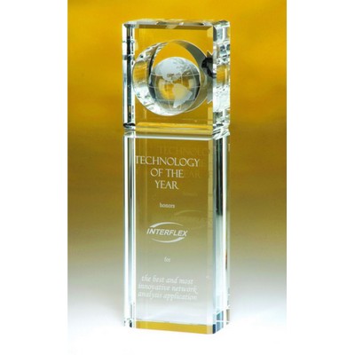 Top of the World Optic Crystal Award (2¾"x 8½")