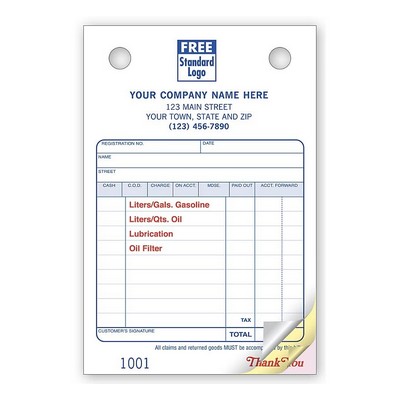 Service Station Register Forms (3 Part)