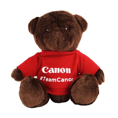 6" Brown Cocoa Honey Bear Stuffed Animal w/T-Shirt & One Color Imprint