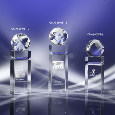 The Icon Crystal Globe Award 11"H