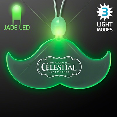 Acrylic Mustache Shape Necklace with Green LED - PRINTED