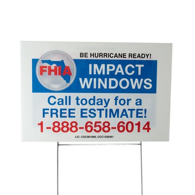 Corrugated Vinyl Yard Sign (12"x18") Digital Four Color Process