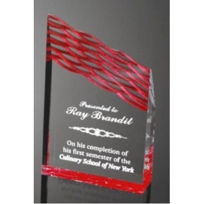 Wavey Top Acrylic Award, 4" W x 6.5" H