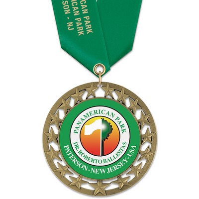 RS14 Full Color Medal w/Satin Neck Ribbon (2¾")