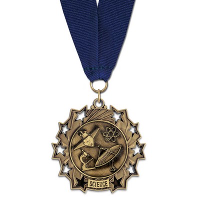 Science TS Medal w/Grosgrain Neck Ribbon (2¼")