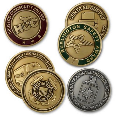 Die Struck Solid Brass Coin (1"x0.102")