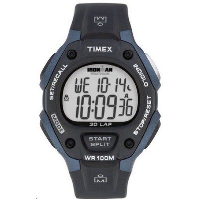 Timex® Ironman Black/Blue Traditional 30 Lap Full-Size Watch
