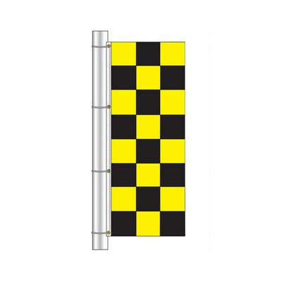 Stock Checker Free Flying Flag (Black/Yellow) (3' x 8')