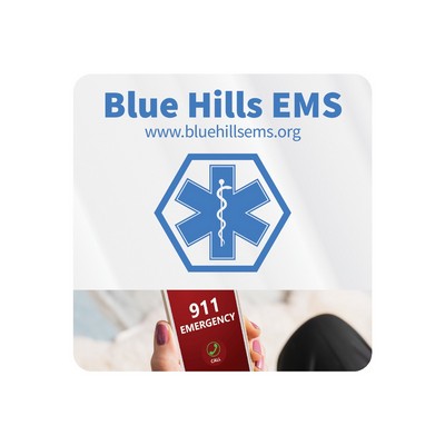 Square Sticker | Round Corners | 4" x 4" | Clear Static | Static Back | Digital