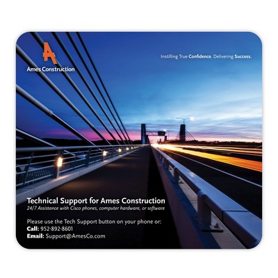 DuraTrac Matte Plus™ Hard Surface Mouse Pad w/Med-Duty Rubber Backing (7.5"x8.5"x 1/8")